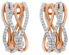 WIDE .58CT DIAMOND 14K ROSE GOLD 3D DOUBLE INFINITY CRISS CROSS HANGING EARRINGS