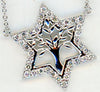ESTATE .36CT DIAMOND 14KT WHITE GOLD 3D TREE OF LIFE STAR OF DAVID FUN NECKLACE