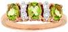ESTATE 1.26CT DIAMOND & AAA PERIDOT 14KT ROSE GOLD CLASSIC OVAL & ROUND FUN RING