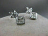 ESTATE 1.02CTW PRINCESS DIAMOND 14K WHITE GOLD HANGING EARRINGS F/G VVS/VS #3553
