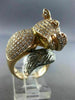 ESTATE EXTRA LARGE 1.88CT DIAMOND 14KT ROSE GOLD 3D HANDCRAFTED COW FUN RING