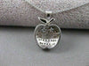 ESTATE DIAMOND 14KT WHITE GOLD BIG APPLE NEW YORK PENDANT STARS & STRIPES #7801