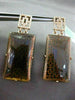 ESTATE .76CT DIAMOND & SMOKY TOPAZ 18KT ROSE GOLD 3D ELONGATED HANGING EARRINGS