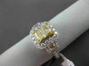 ESTATE 2.04CT GIA FANCY YELLOW DIAMOND 18K TWO TONE GOLD 3 STONE ENGAGEMENT RING