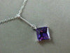 ESTATE 1.06CT DIAMOND & AMETHYST 14K WHITE GOLD 3D ELONGATED FLOATING PENDANT