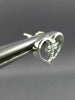 ESTATE .02CT DIAMOND 14KT WHITE GOLD 3D CLASSIC OPEN HEART CROSS STUD EARRINGS