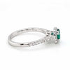 .72CT DIAMOND & AAA EMERALD 18KT WHITE GOLD EMERALD CUT & ROUND ENGAGEMENT RING
