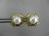 ESTATE AAA SOUTH SEA PEARL 14KT YELLOW GOLD 3D ROUND SQUARE STUD EARRINGS #26241