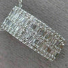 ESTATE WIDE .92CT ROUND & BAGUETTE DIAMOND 18K WHITE GOLD 3D RECTANGULAR PENDANT
