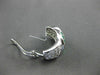 ESTATE LARGE 3.36CT DIAMOND & EMERALD 18K WHITE GOLD 3D CLIP ON HANGING EARRINGS