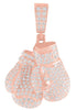 ESTATE LARGE 2.72CT DIAMOND 14KT ROSE GOLD 3D BOXING GLOVES FUN FLOATING PENDANT