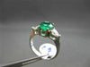 ESTATE 2.20CT DIAMOND & AAA EMERALD 14KT WHITE GOLD 3 STONE ENGAGEMENT RING