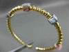 ESTATE .30CT DIAMOND 14KT TWO TONE GOLD 3D SQUARE FLEXIBLE ROPE BANGLE BRACELET
