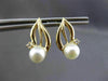 ANTIQUE DIAMOND & AAA SOUTH SEA PEARL 14K YELLOW GOLD 3D HANGING EARRINGS #24402