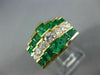 LARGE 3.32CT DIAMOND & AAA EMERALD 14KT WHITE GOLD ROUND & PRINCESS PYRAMID RING