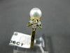 ESTATE .06CT DIAMOND & AAA SOUTH SEA PEARL 14K YELLOW GOLD 3D FLOWER RING 21068