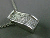 ESTATE .50CT DIAMOND 14KT WHITE GOLD 3D INVISIBLE PRINCESS WAVE PENDANT #14792