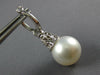 .60CT DIAMOND & SOUTH SEA PEARL 18K WHITE GOLD 3D CLASSIC CROWN HANGING EARRINGS