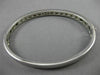 ESTATE 3.0CT PRINCESS CUT DIAMOND 14K WHITE GOLD 3D 3 ROW BANGLE BRACELET #21499