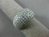 ESTATE WIDE 1.10CT DIAMOND 14K WHITE GOLD MULTI ROW DOME SHAPED ANNIVERSARY RING