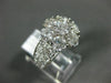 ESTATE LARGE 3.7CT DIAMOND 14K WHITE GOLD CLASSIC FLOWER SEMI ETERNITY LOVE RING