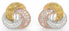2.16CT FANCY YELLOW PINK & WHITE DIAMOND 18KT TRI COLOR GOLD 3D TRINITY EARRINGS