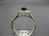 ESTATE 1.90CT DIAMOND & AAA OVAL SAPPHIRE 14K WHITE GOLD 3D HALO ENGAGEMENT RING