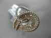 ESTATE WIDE 1.48CT DIAMOND 14KT WHITE & ROSE GOLD 3D OPEN LOVE KNOT FUN RING