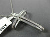 ESTATE LARGE .35CT ROUND DIAMOND 18KT WHITE GOLD 3D CLASSIC CROSS PENDANT #1140