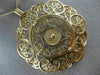 ANTIQUE EXTRA LARGE 14KT ROSE GOLD CLASSIC FLOWER CIRCLE FILIGREE PENDANT #21874