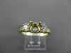 ESTATE .40CT DIAMOND 14KT YELLOW GOLD 3 STONE SEMI MOUNT ENGAGEMENT RING #21111