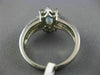 ESTATE 1.49CT DIAMOND & AQUAMARINE 14K WHITE GOLD 3D HALO FLOWER ENGAGEMENT RING