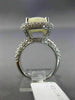 ESTATE LARGE 4.14CT DIAMOND & AAA OPAL 14K WHITE GOLD 3D SQUARE DOUBLE HALO RING