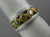 ESTATE 1.25CT MULTI COLOR DIAMOND 14KT WHITE GOLD MILGRAIN MULTI SHAPE FUN RING