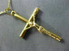 ESTATE ITALIAN 14KT YELLOW GOLD CLASSIC CROSS CRUCIFIX FLOATING PENDANT #25569