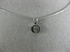 ANTIQUE .07CT OLD MINE DIAMOND 14K WHITE GOLD 3D CLASSIC SOLITARE PENDANT #21936