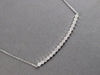 ESTATE .83CT DIAMOND 14KT WHITE GOLD 3D CLASSIC ROUND FILIGREE BAR LOVE NECKLACE