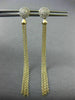ESTATE LONG .26CT DIAMOND 14K YELLOW GOLD 3D CLUSTER CHANDELIER HANGING EARRINGS