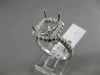 LARGE .72CT DIAMOND 14KT WHITE GOLD EMERALD CUT HALO SEMI MOUNT ENGAGEMENT RING