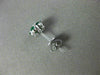 ESTATE .45CT DIAMOND & AAA EMERALD 14KT WHITE GOLD CLASSIC FLOWER STUD EARRINGS