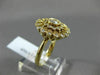 ESTATE WIDE .75CT ROUND DIAMOND 14K YELLOW GOLD 3D FILIGREE MILGRAIN FLOWER RING