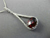 ESTATE LARGE 2.39CT DIAMOND & AAA GARNET 14KT WHITE GOLD 3D TRIANGULAR PENDANT