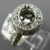 WIDE .80CT DIAMOND 14K WHITE GOLD DOUBLE HALO SEMI MOUNT ENGAGEMENT RING #1037