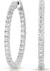 ESTATE 3.37CT DIAMOND 14KT WHITE GOLD CLASSIC INSIDE OUT HOOP HANGING EARRINGS