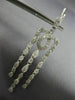 ESTATE LARGE 1.13CT DIAMOND 18KT WHITE GOLD MILGRAIN LEVERBACK HANGING EARRINGS
