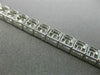 ESTATE WIDE 5.58CT ROUND BAGUETTE DIAMOND 18KT WHITE GOLD SQUARE TENNIS BRACELET