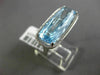 ESTATE LARGE 10.76CT DIAMOND & AAA BLUE TOPAZ 14KT WHITE GOLD 3D HALO FUN RING