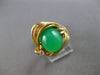 ESTATE LARGE .06CT DIAMOND & AAA JADE 14KT YELLOW GOLD 3D FLORAL RING #28103