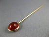 ANTIQUE AAA RED CABOCHON AGATE 14KT YELLOW GOLD 3D CLASSIC LAPEL PIN #26532