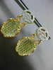 ESTATE LARGE 2.62CT DIAMOND & TOPAZ 18KT TWO TONE GOLD 3D OVAL FLOATING EARRINGS